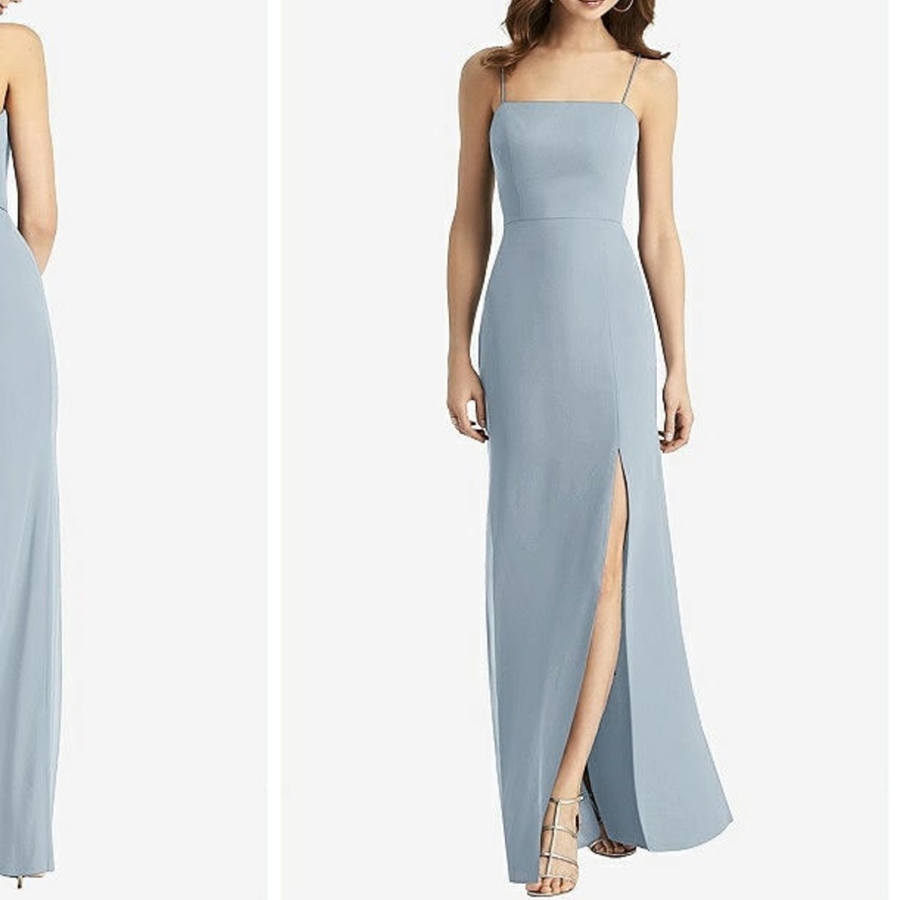 Dessy Collection Light Blue Spaghetti Strap Dress